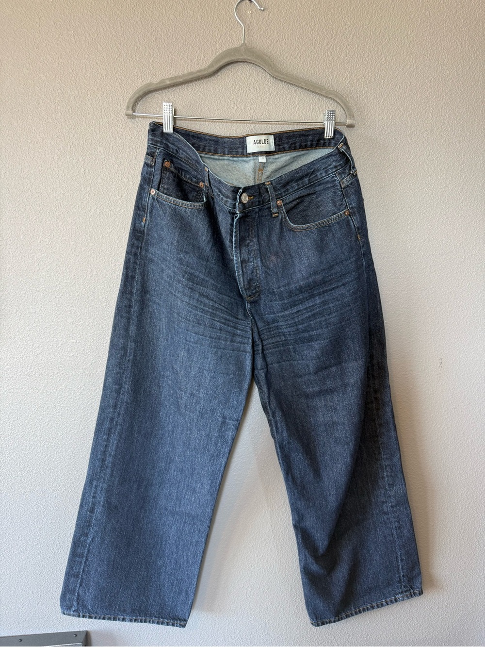 Agolde Women's Dark Wash Wide Leg Jeans